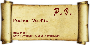 Pucher Vulfia névjegykártya